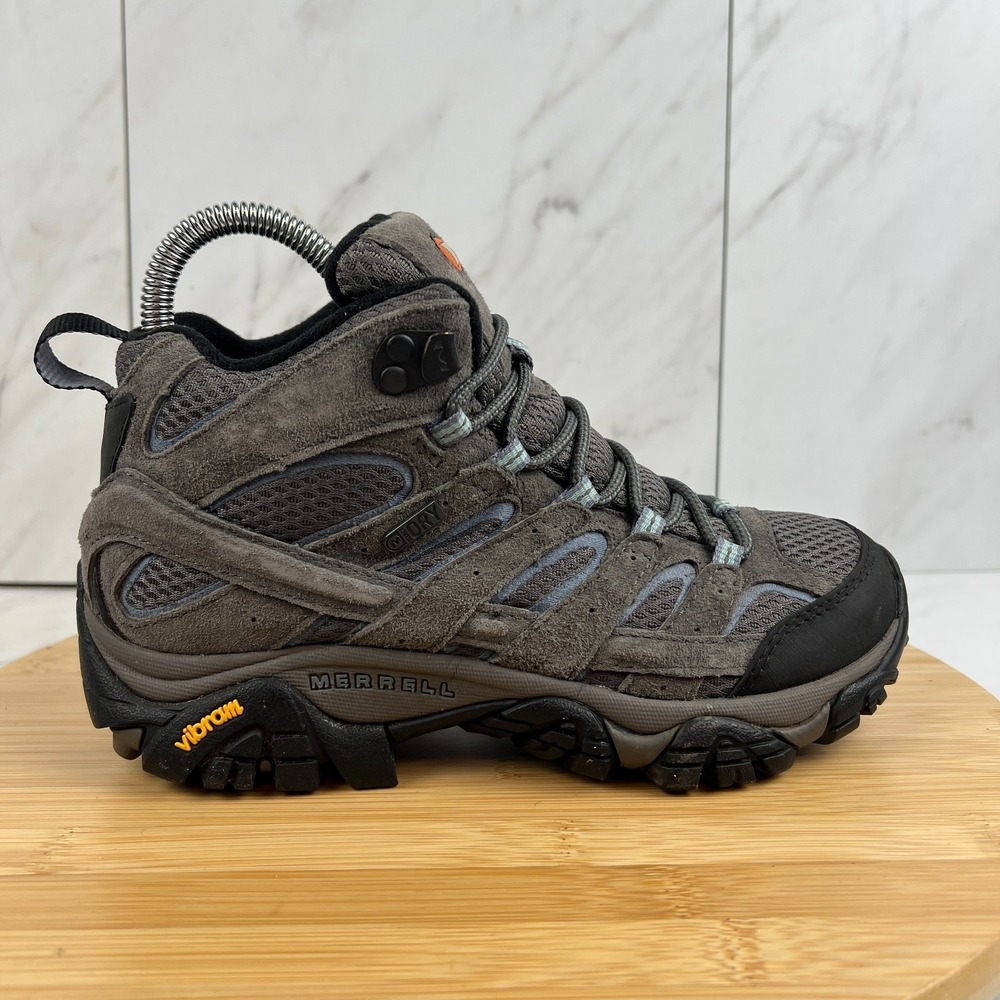 Merrell Moab 2 Mid Womens Size 5.5 Granite Grey Suede Hiking Trail Boots J06054
